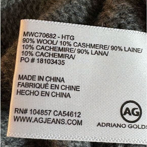 AG Adriano Goldschmied sweater Womens Sz S  amity funnel Neck Gray Wool cashmere - Picture 11 of 12